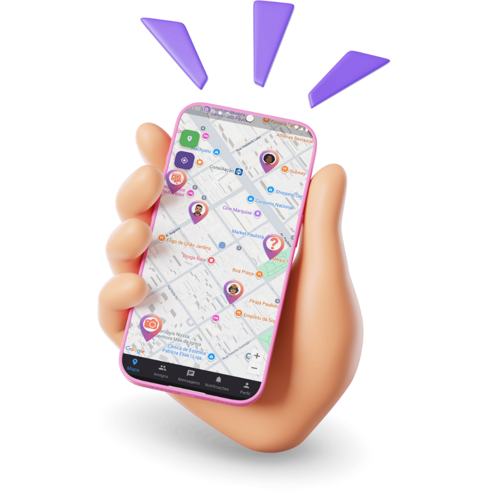 Mockup do App Amigos por Perto