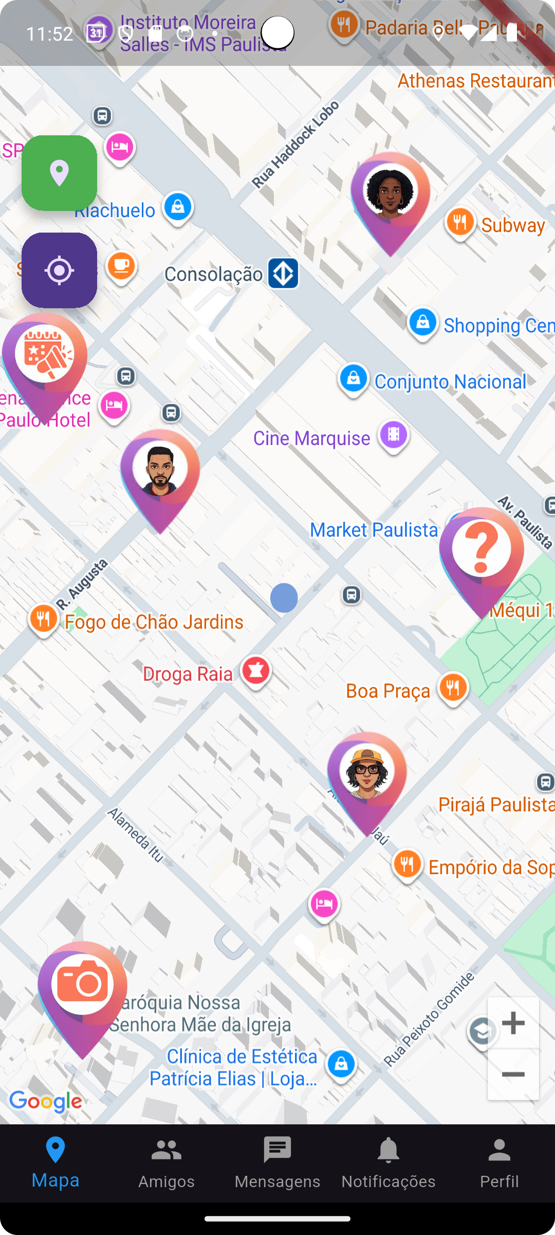 Mapa com amigos